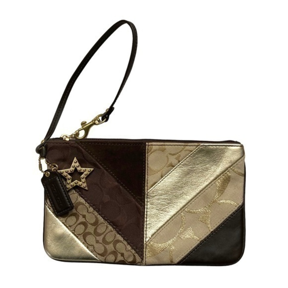 Coach vintage Y2K chevron multicolor multitexture patchwork clutch clutch